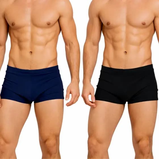 Kit de sungas 2 Sunga Preto Lisa Masculina Adulto