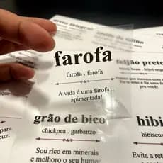 Kit 42 Adesivos Para Mantimentos Potes de Cozinha 7x7cm Dicionário Divertido Vinil Transparente