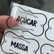50 Adesivos no Vinil Transparente para Potes Organizadores Temperos Mantimentos Organizador 5x3cm