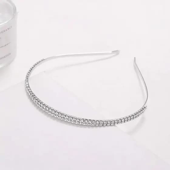 Kit 2 Tiara Strass Luxo Para Cabelo Adulto Arquinho Arco