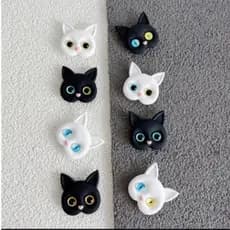 kit 2 unidade Suporte de celular Pop socts gato preto gato branco suporte de dedo para apoio de celular