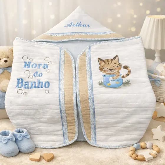 Toalha de Banho, Toalha de Bebê, Toalha com capuz, Toalha Personalizada, Toalha de praia, Toalha de Piscina, Gato