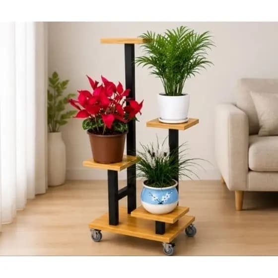 Suporte para vasos de plantas decorativo todo em madeira maciça pinus
