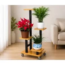 Suporte para vasos de plantas decorativo todo em madeira maciça pinus