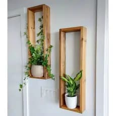 kit 02 Molduras suporte para plantas em madeira maciça pinus