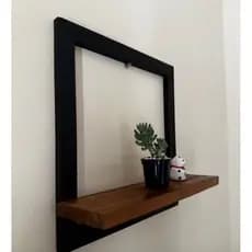Kit com 02 molduras com prateleira decorativo luxo