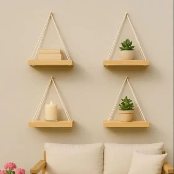 Prateleiras suspensas decorativas
