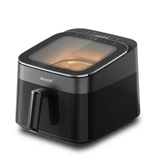 Fritadeira elétrica sem óleo air fryer 6,5L Amvox ARF 1465 turbo 1700W black