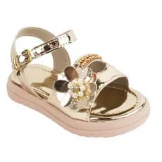 Sandália Infantil Menina Flor Moda Strass Brilho Tratorada Delicada 20 ao 27