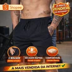 Bermudas Short Masculino Academia Com Bolso