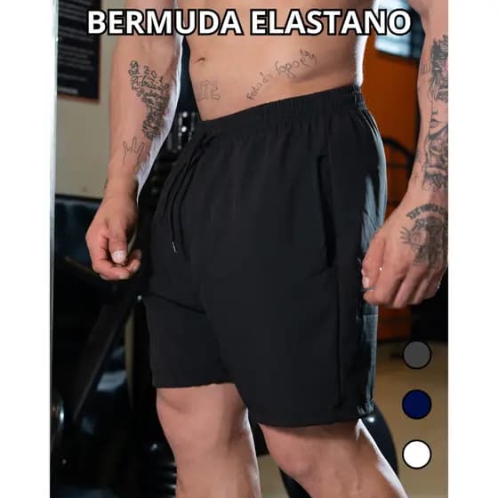 Bermuda Masculino Tactel Com Elastano Para Treino, Praia e Academia