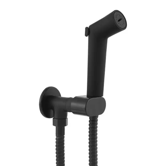 Ducha Higiênica Preto Fosco Chuveirinho Banheiro Lavatório Bidê Luxo Suporte Acoplado