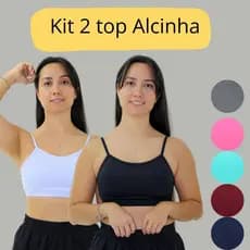 Kit 2 top De Alcinha Na Academia Fitness Bojo Removivel