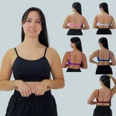 Top fitness Costas Nua Com forro Alça Fina Com Elástico Na Barra Aacdemia Fitness