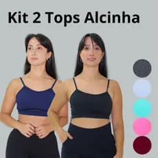 Kit 2 Top Alcinha Fina Academia Suplex Bojo Removível