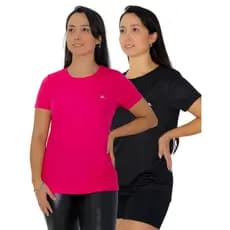 kIT 2 Blusa Baby Look Dry fit Academia Treino Dryfitness Feminina