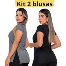 Kit 2 Blusas Feminina Dryfit Tapa Bumbum Academia Camiseta treino