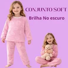 Conjunto Pijama Infantil Inverno Menina e Menino Flece Plush