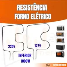 Resistência Inferior 1000W Forno Elétrico Fischer 1750w - 127V 220V Peça Reposição Alta Durabilidade