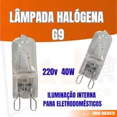 Lâmpada Halógena G9 220V 40W Coifa Fogão Forno Alta Iluminação Interna de Eletrodomésticos Kit 1 a 5