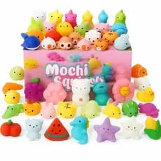 40 PCS Kawaii Mochi Squishies - Brinquedos de alívio de estresse em forma de animais fofos para crianças.