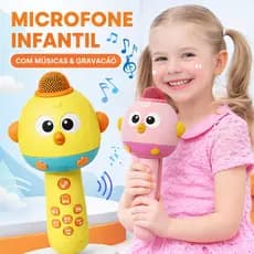 Microfone Infantil com Bluetooth, Luzes, e Historinhas/ brinquedo educativo Conta História