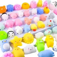 Kit 200 Squishy Fofo Mochi De Apertar Anti Stress Brincar Bichinhos Lindos Crianças