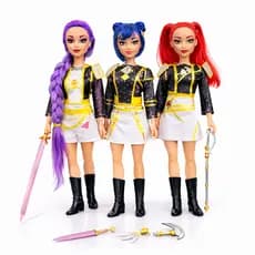 Kit 1/3 Bonecas Guerreiras do Kpop Romy Mira e Zoey 30CM Canta música Completa e C/ LUZ e Acessórios