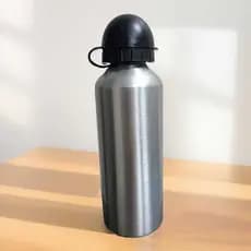 Garrafa Squeeze Slim Alumínio-Modelo Fino-Tampa Bolinha-Sublimação-Academia-Fitness-500 ml Água, Resistente-Cor Prata-