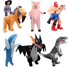 Fantasia De Porco Tubarão Insuflável Koala Vaca Natal Animal Adulto Cosplay