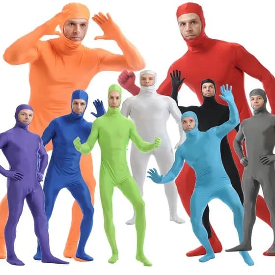 Halloween Adulto Morphsuit Fantasia Traje Morph Terno Cosplay Bodysuit