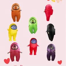Trajes Entre Nós : Ternos Infláveis De Astronauta Multicoloridos , De Mascote De Anime E Jogos Pequenos Vermelhos