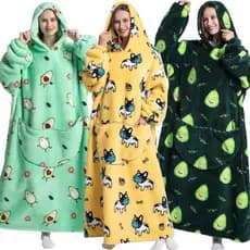 Super Oversized Extra Longo Wearable Cobertor Com Capuz Quente Fofo Preguiçoso Moletom Pulôver Aconchegante Interior Cas