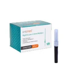 Agulha Multipla coleta sangue a vacuo 25x7 22g Uniqmed Preta