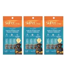 3 Skipet Cães Pure De Frango Com Figado E Abobora 4x Sache