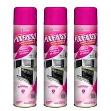 Kit 3 Espuma Poderoso Limpa Forno Microondas Desengordurante