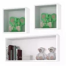 Nicho Decorativo Quarto, Sala, Cozinha, Banheiro, 100% MDF Kit com 3 Peças