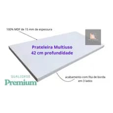 Prateleira Branca 100% MDF 42 cm Prof.  com Revestimento Melamínico – Durável, Moderna e Multiuso