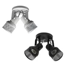 Spot Duplo Luminária kit 2 Unidades  (BRANCO/PRETO) Tela Sobrepor Teto Parede Casa Salão Quarto Par20 Led Bulbo E27