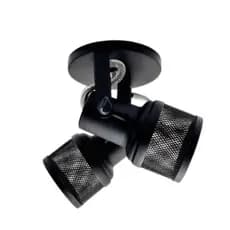 Spot Duplo Luminária Para 2 Lampadas  (BRANCO/PRETO) Tela Sobrepor Teto Parede Casa Salão Quarto Par20 Led Bulbo E27