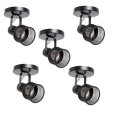 Kit 5 Luminárias Direcionável Spot Tela Sobrepor Para 1 Lampadas Teto Parede Casa Sala Quarto Par20 Led Bulbo E27