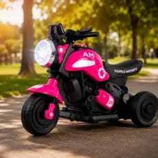 Mini Moto Elétrica Infantil Bateria 6V Rosa com Farol Luz Som | Painel Interativo | Design Esportivo