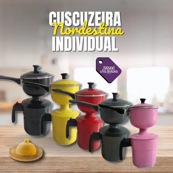Cuscuzeira Individual Nordestina colorida.