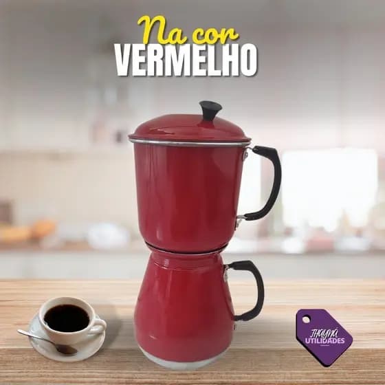Cafeteira italiana na cor: Vermelho