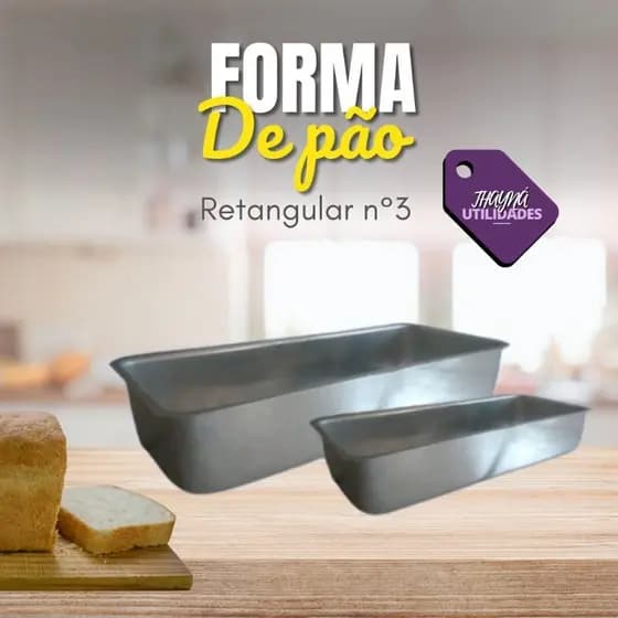 Forma de Pão Retangular de Alumínio  n°3.