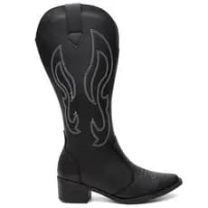 Bota Texana Western Cano Alto Feminina Com Bordado Tendencia Bico Fino Rodeio Oferta