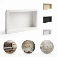 Nicho de Parede Para Banheiro Cozinha Embutir Sala Escritório Quarto Porta Shampoo Resistente Brilhoso 30x60cm Gerplast