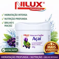 Máscara Capilar Açaí Nilux 300g Hidratação Profunda Nutrição Brilho Profissional