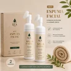 Kit 2 Espumas Faciais IZA Derm Ácido Glicólico + Niacinamida 150ml Limpeza Profunda Controle da Oleosidade