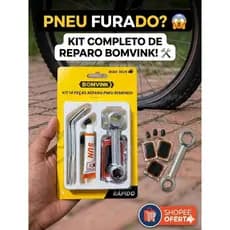 kit 14 peças reparo pneu remendo